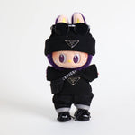 Labubu Designer Clothes All Black Prada-Inspired Outfit Set 