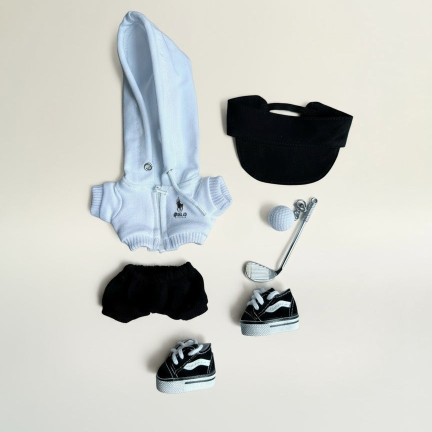 Labubu Golf Outfit Set with shoes and golf ball