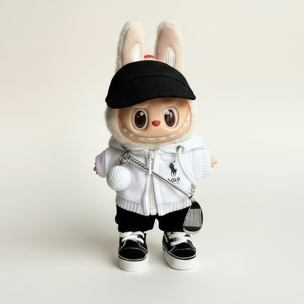 Labubu Golf Outfit with golf ball