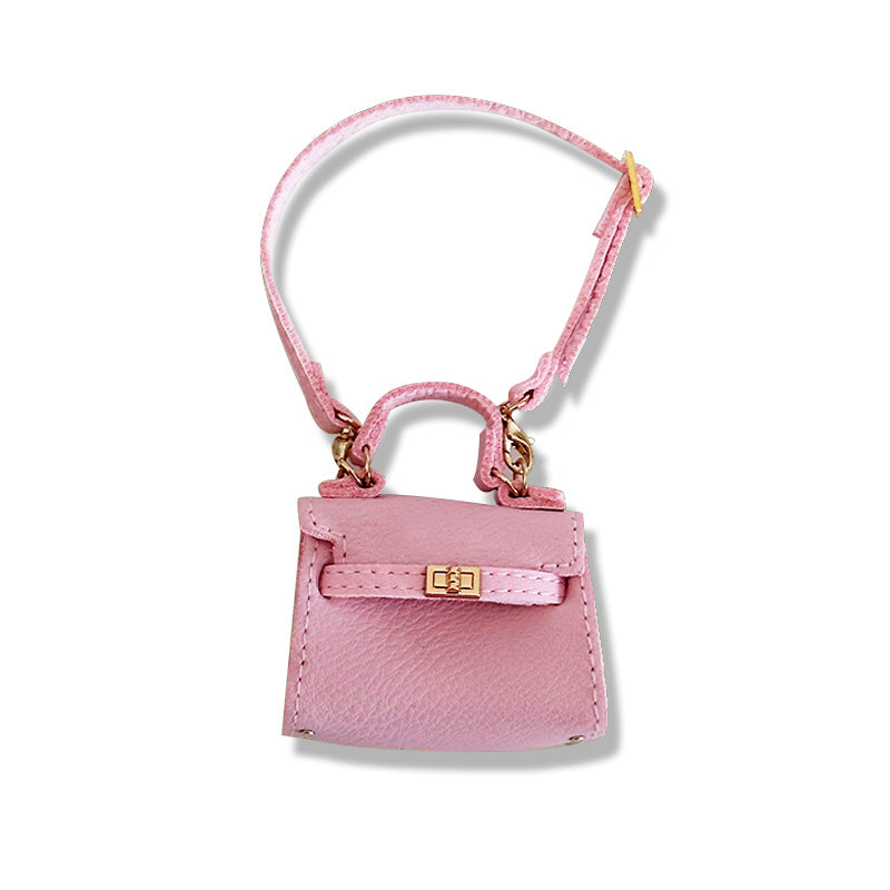  Labubu Pink Leather Hermes Style Bag
