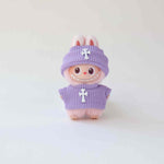 Mini Labubu Clothes Chrome Hearts Two Pieced Winter Set Lavender