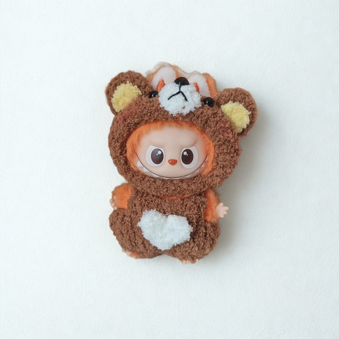 Mini Labubu Clothes V4 Brown Bear Outfit