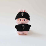 Mini Labubu Outfit Chrome Hearts Two Pieced Winter Set Black