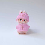 Mini Labubu Outfit Chrome Hearts Two Pieced Winter Set Pink
