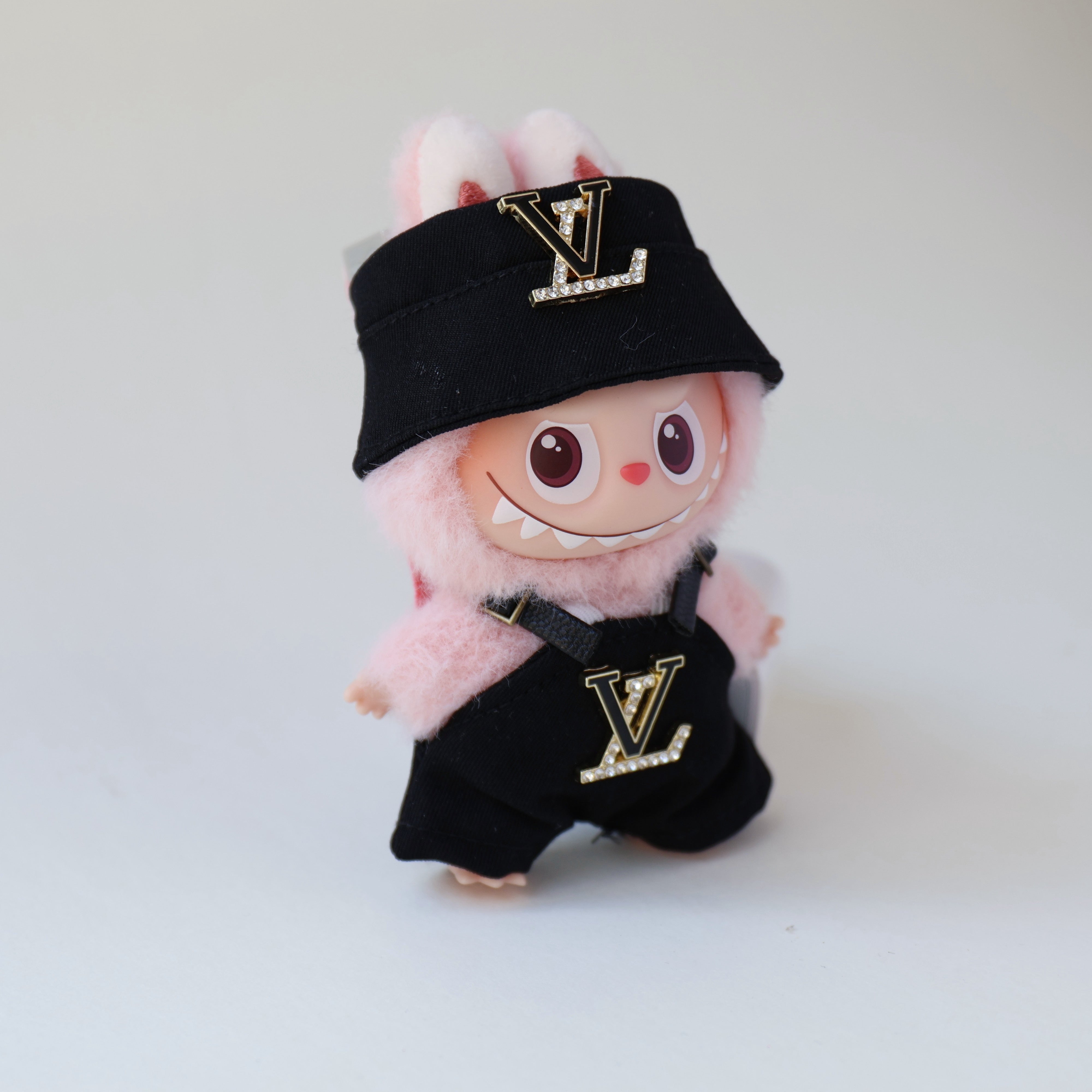 Mini Labubu Outfit LV Two Pieced Winter Set Black
