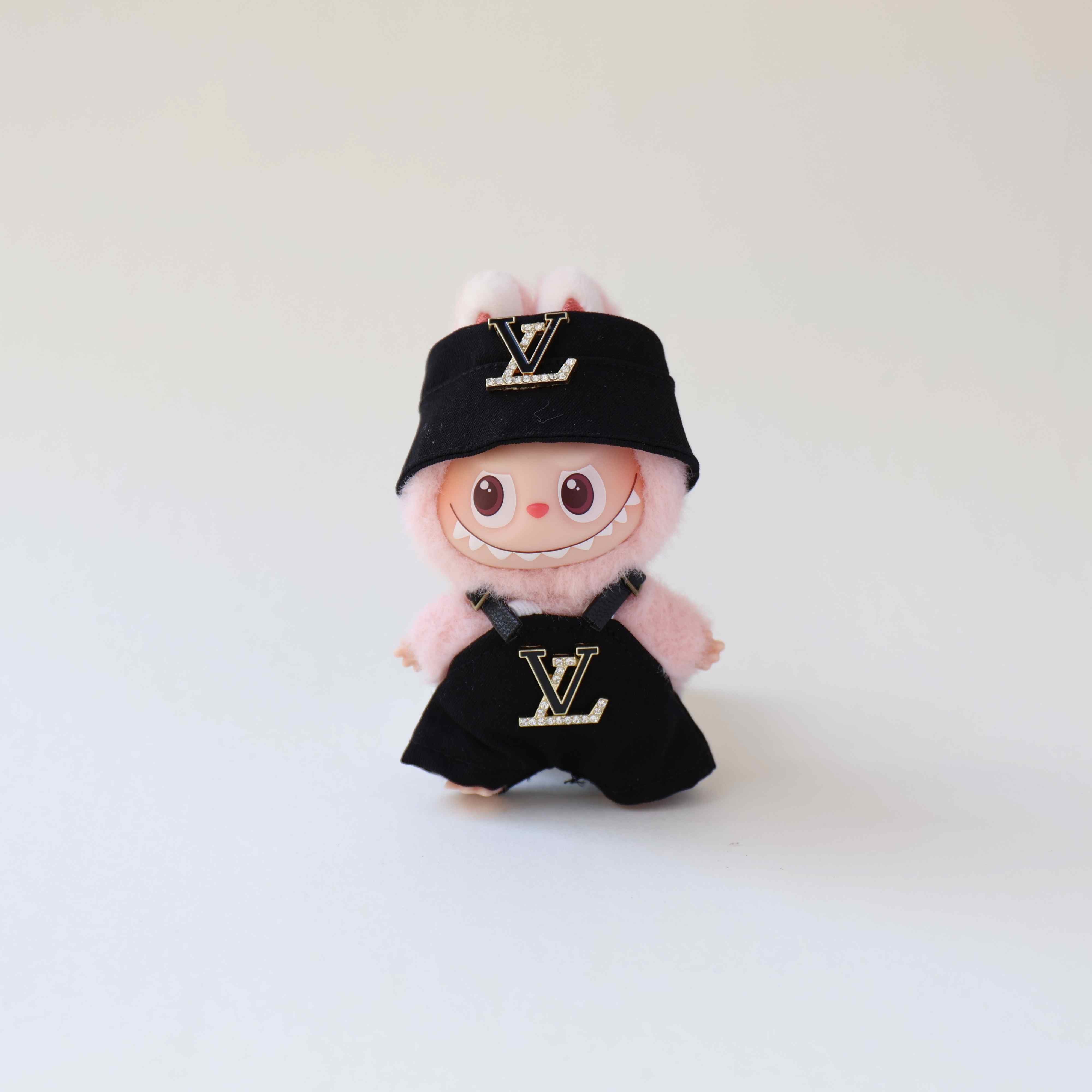 Mini Labubu Outfit LV Two Pieced Winter Set Black