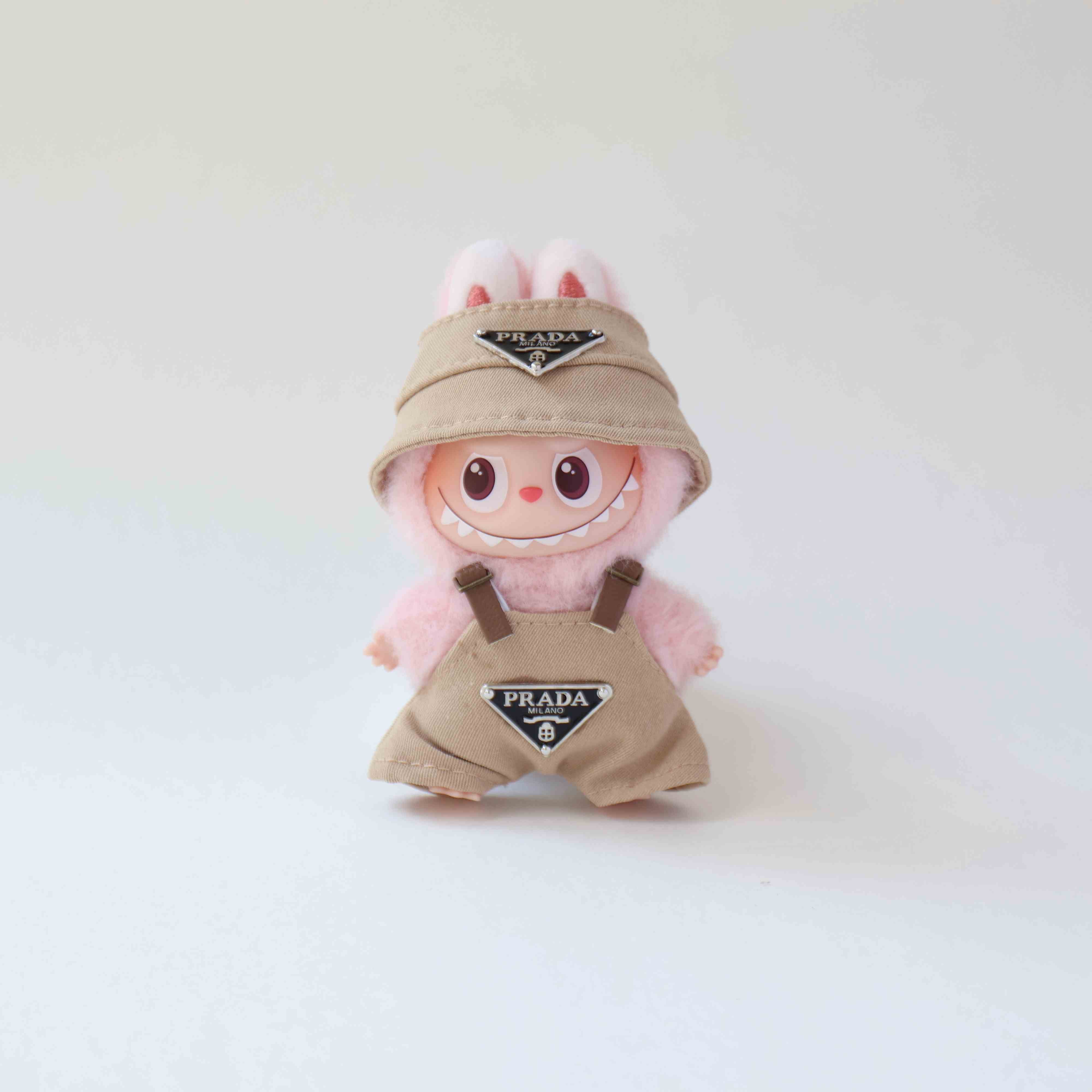 Mini Labubu Outfit Prada Two Pieced Overall  Khaki