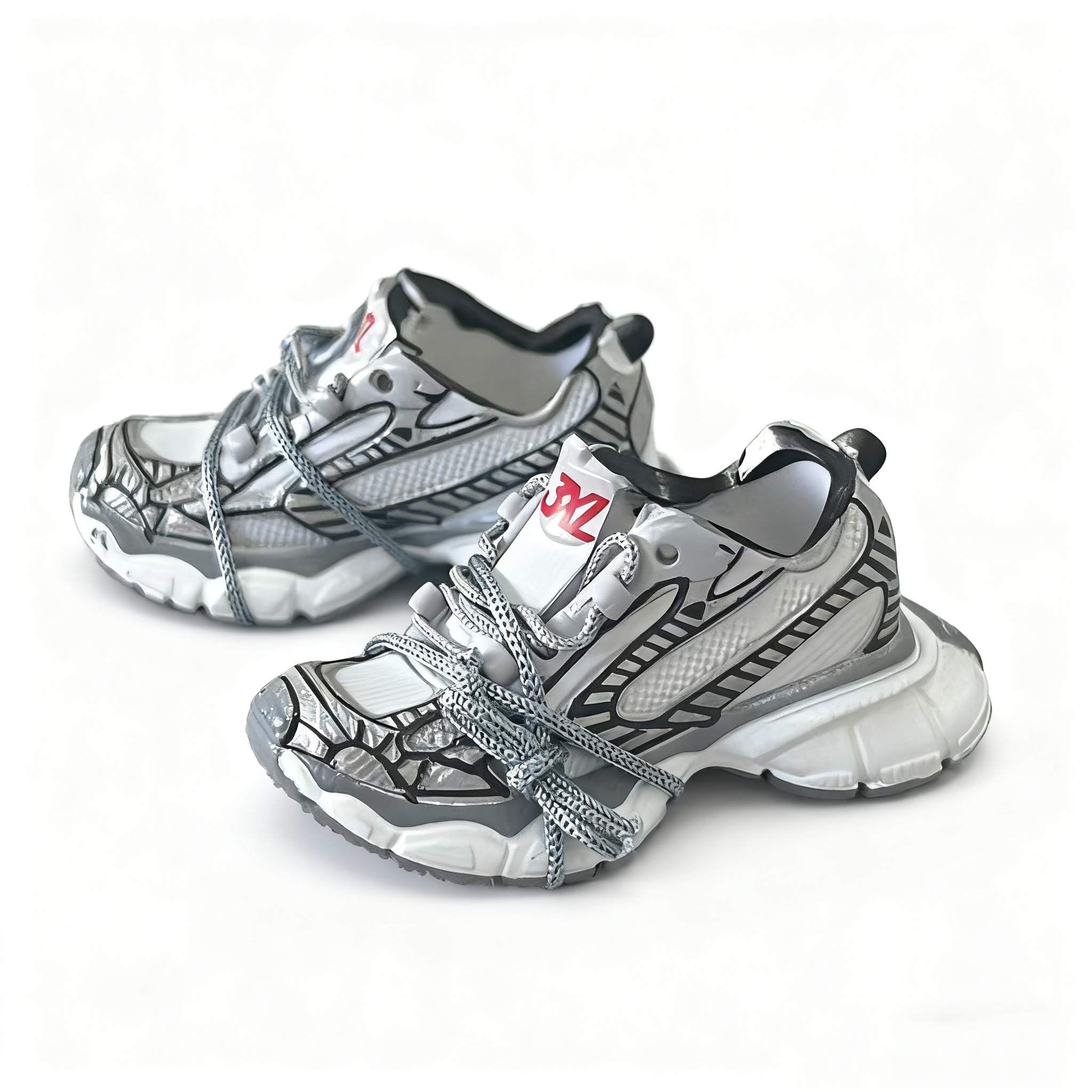 Mini Shoes for Labubu Balenciaga Sneakers  gray