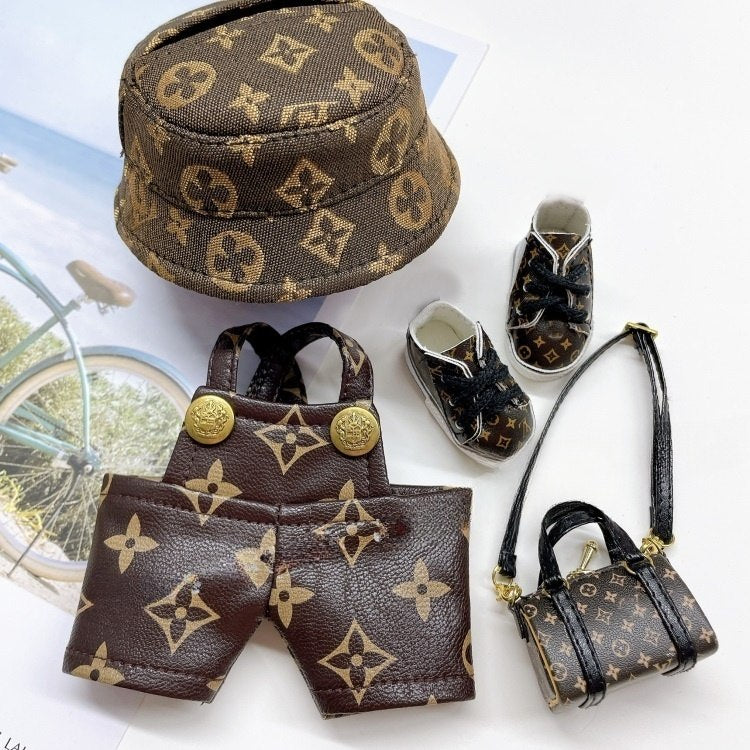Labubu LV Louis Vuitton Clothes Designer Outfit Set with LV Bag and Shoes