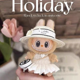 Labub Clothes Chanel Dior Gucci Designer Dress Outfits with Straw Hat and Bag