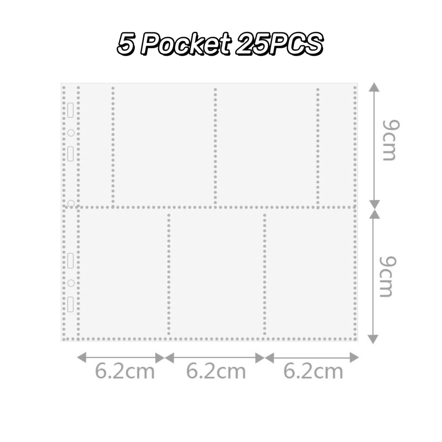 A5 Extra Wide 5 Pocket 25 Refill Sleeves Photocard Binder Pages for TXT New Jeans Red Velvet