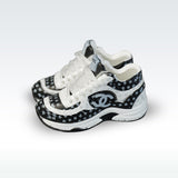 chanel shoes for labubu black and white