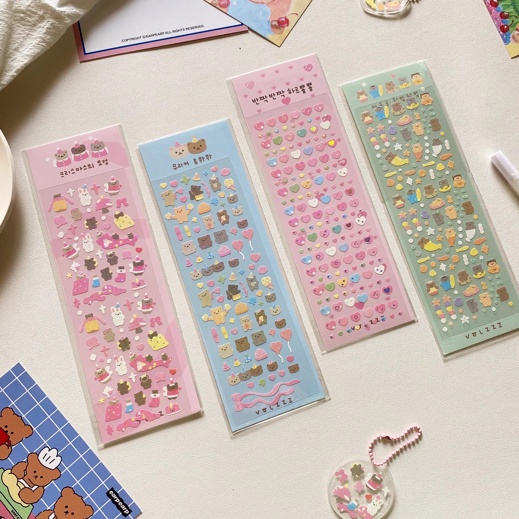 kawaii animal stickers Kpop phone case stickers 06