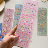kawaii animal stickers Kpop phone case stickers heart  09