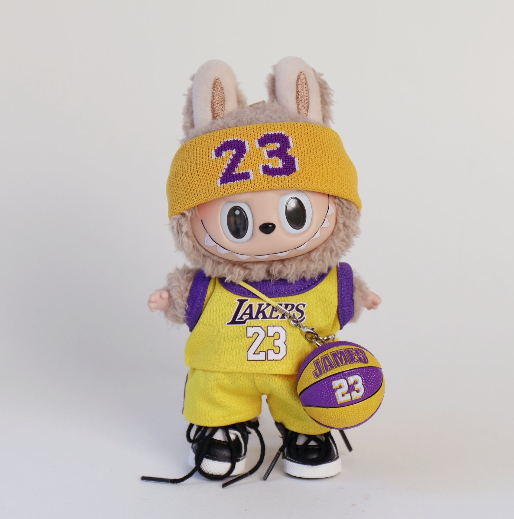 labbu lakers jersey 23 lebron james outfit with headband and basketball
