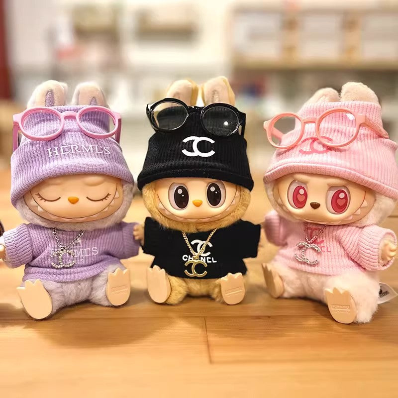 labubu chanel clothes​ with Necklace

