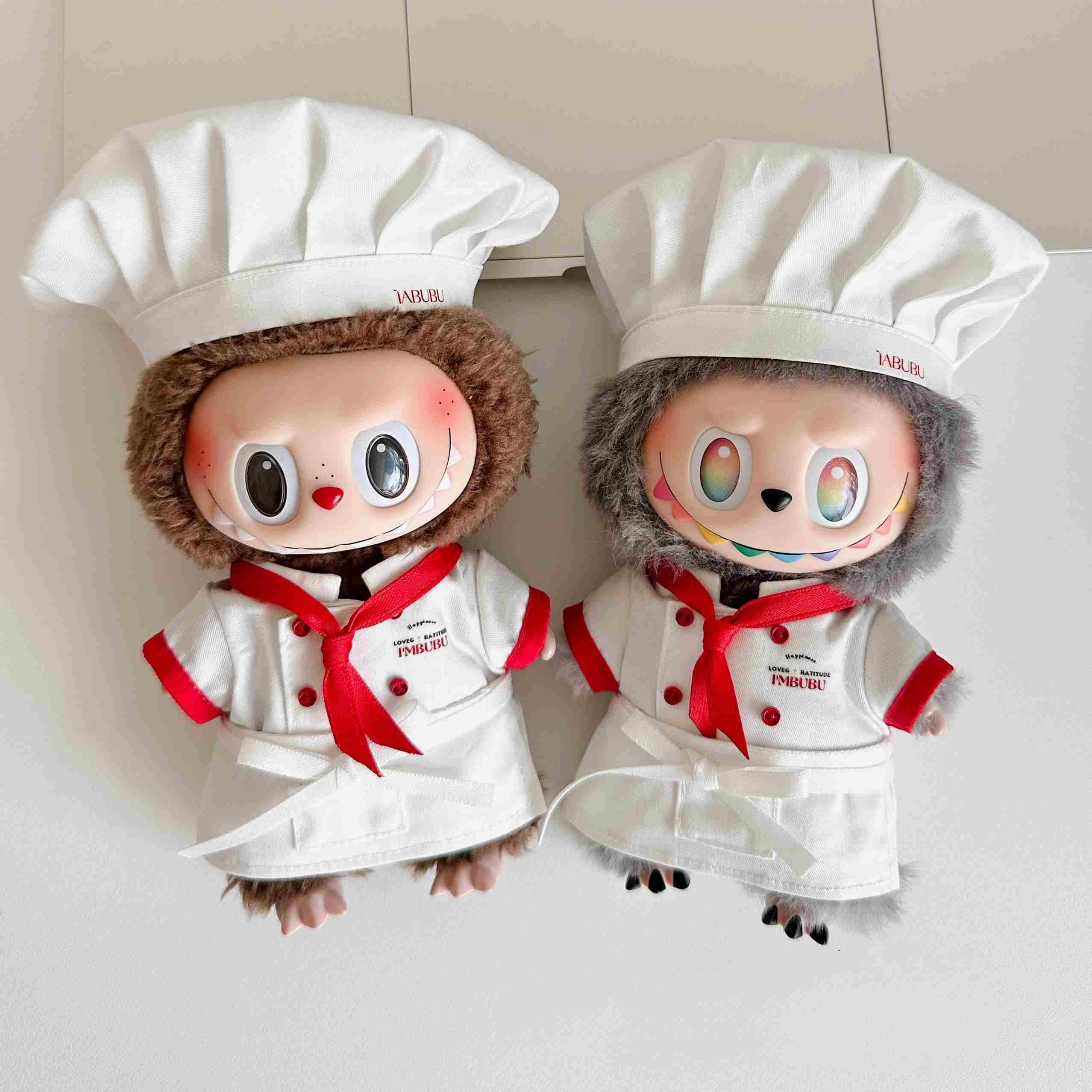 labubu chef clothes with hat and scarf
