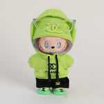 labubu clothes chanel​ lime hoodie set