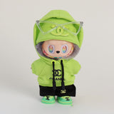 labubu clothes chanel​ lime hoodie set