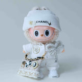 labubu clothes chanel white luxury set
