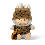 Labubu Clothes LV Beanie Sweater Bag 3pcs Outfit Set Camel Color
