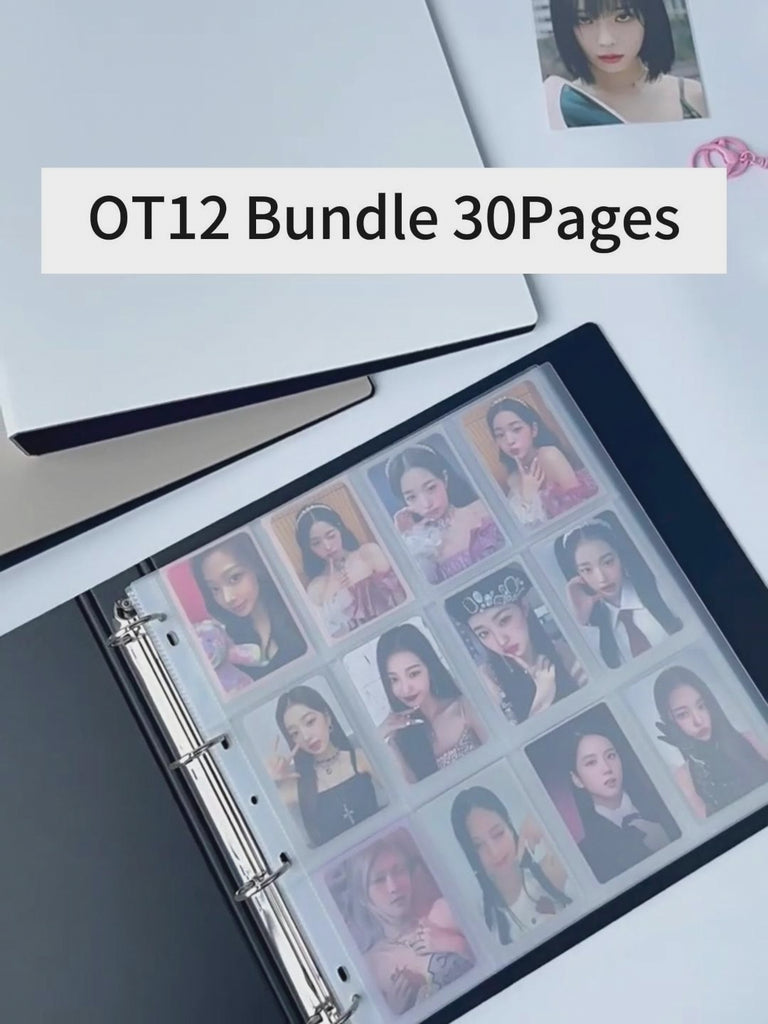 Kpop Photocard Bidner Big Binder 12 Pocket 30 pages bundle white black